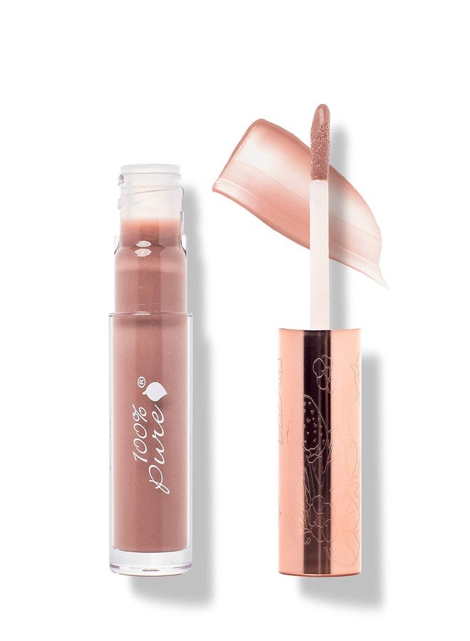 100 % Pure 100% PURE Lip Gloss (Fruit Pigmented), Pink Caramel, High Shine, Moisturizing, Natural Lip Gloss, Sheer Finish, Tinted Lip Gloss w/Cocoa Butter, Vitamin E (Nude Rosy Brown Color) - 0.14 Fl Oz - Image 1